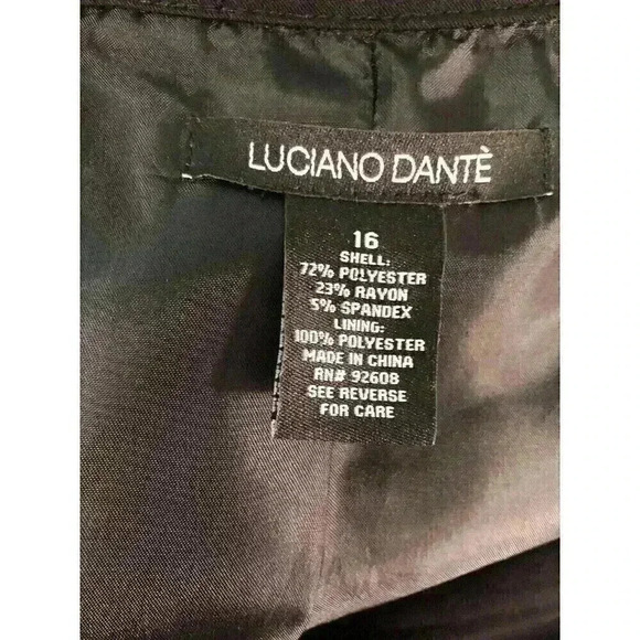 Luciano Dante’ Sz 16 Black Button Front Jacket Gold Buttons 3/4 Sleeve - Picture 6 of 6